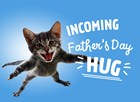 Vaderdagkaart Grappig Incoming Fathers day hug